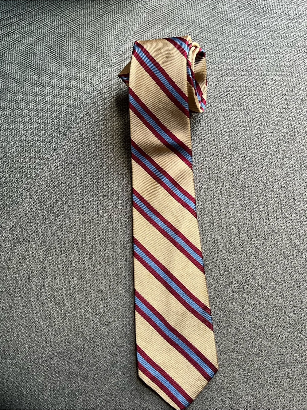 Vintage Lanvin Striped Men's Tie with Burgundy & Blue Accents